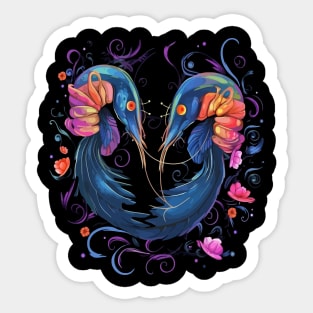 Blue Shrimp Valentine Day Sticker